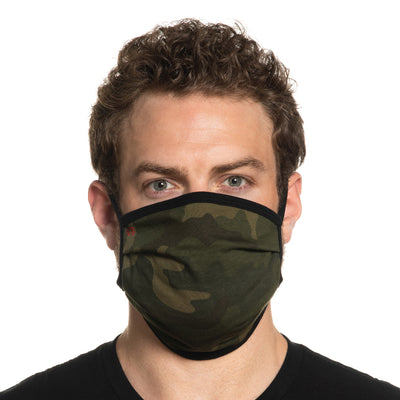 Secret Artist Pleated Green Camo/Black Reversible Cloth Face Mask