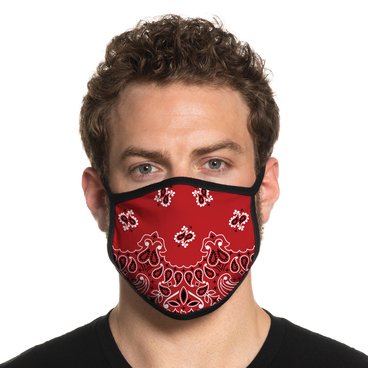Secret Artist Non-Pleated Western Red  Reversible Cloth Face Mask