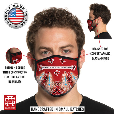 Secret Artist Assorted 5-Pack Non-Pleated Graphic/Black Reversible Cloth Face Mask